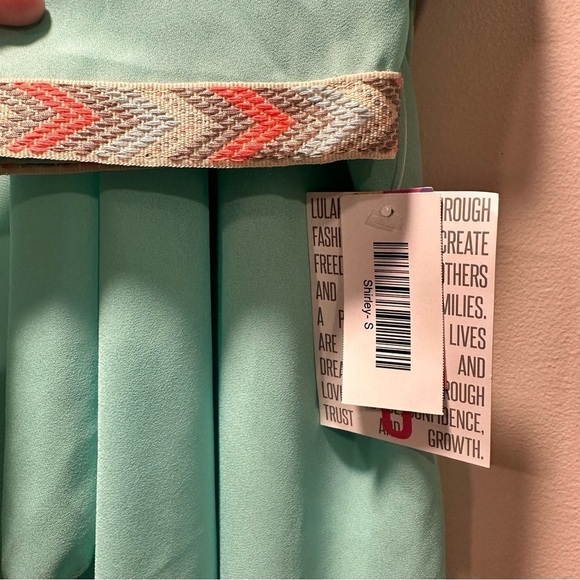 LulaRoe Sheer Open Front Long Duster Batwing Sleeve Mint Embroidered Detail (B) - Picture 6 of 16